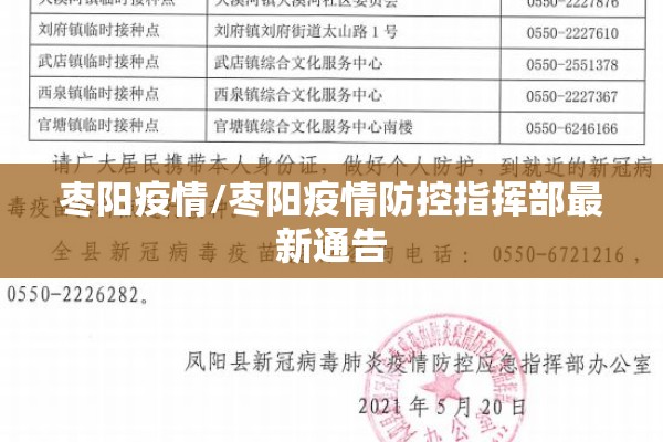 枣阳疫情/枣阳疫情防控指挥部最新通告