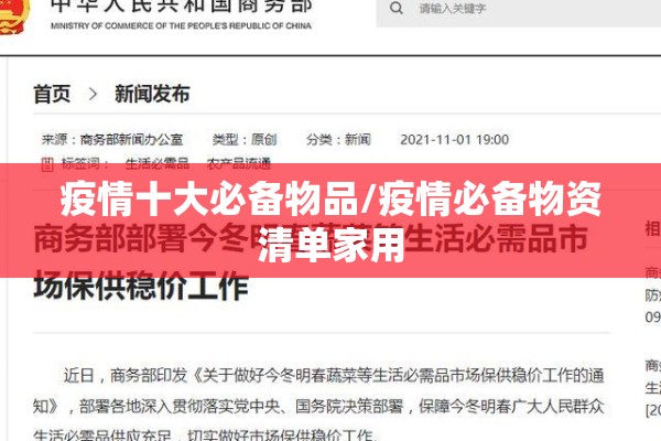 疫情十大必备物品/疫情必备物资清单家用