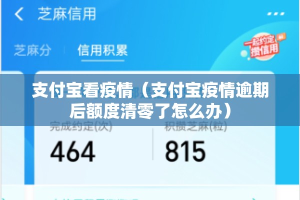 支付宝看疫情（支付宝疫情逾期后额度清零了怎么办）