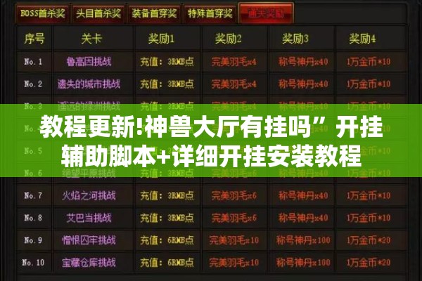教程更新!神兽大厅有挂吗”开挂辅助脚本+详细开挂安装教程