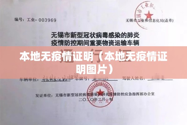 本地无疫情证明（本地无疫情证明图片）