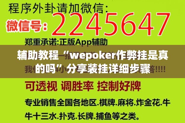 辅助教程“wepoker作弊挂是真的吗”分享装挂详细步骤