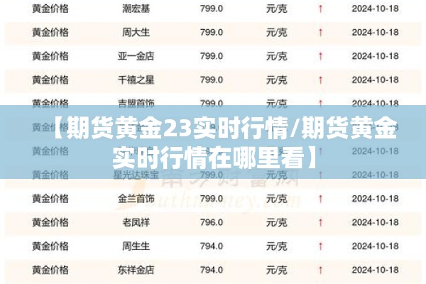 【期货黄金23实时行情/期货黄金实时行情在哪里看】