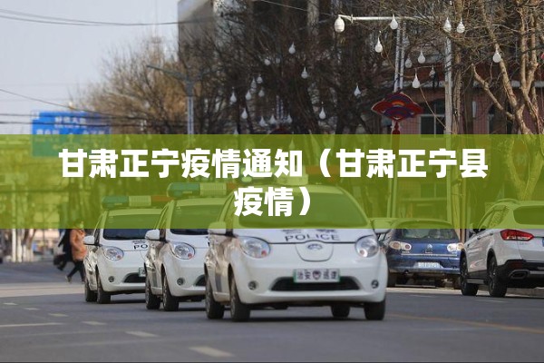 甘肃正宁疫情通知（甘肃正宁县疫情）