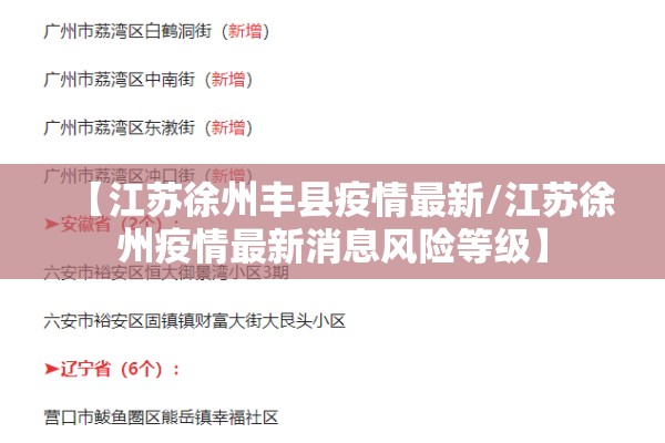 【江苏徐州丰县疫情最新/江苏徐州疫情最新消息风险等级】