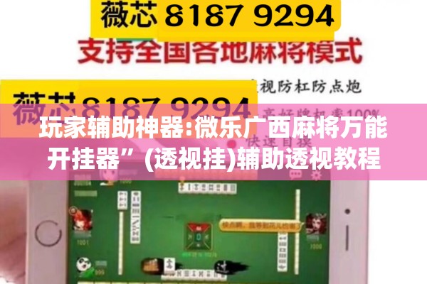 玩家辅助神器:微乐广西麻将万能开挂器”(透视挂)辅助透视教程