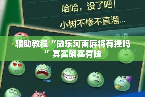 辅助教程“微乐河南麻将有挂吗”其实确实有挂