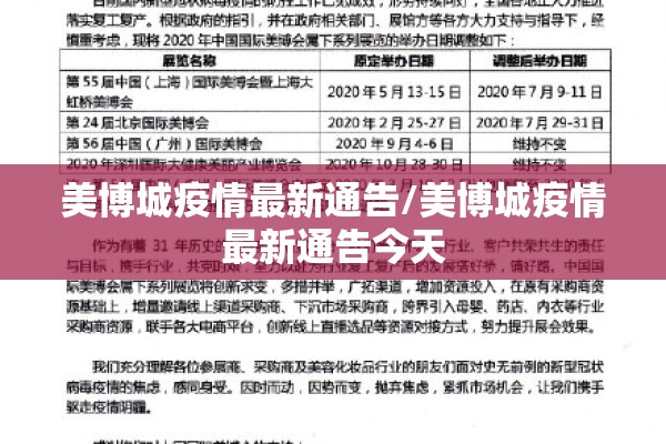 美博城疫情最新通告/美博城疫情最新通告今天