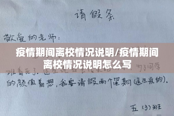 疫情期间离校情况说明/疫情期间离校情况说明怎么写