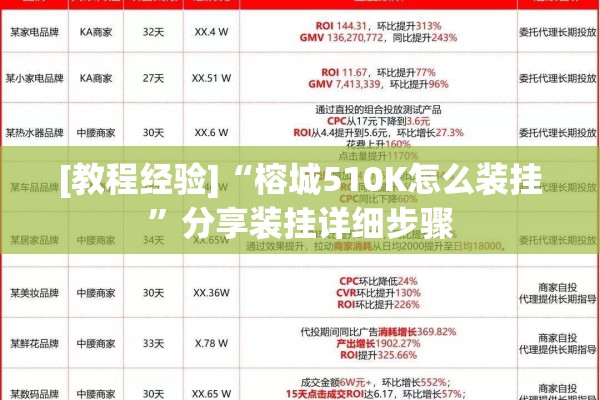 [教程经验]“榕城510K怎么装挂”分享装挂详细步骤