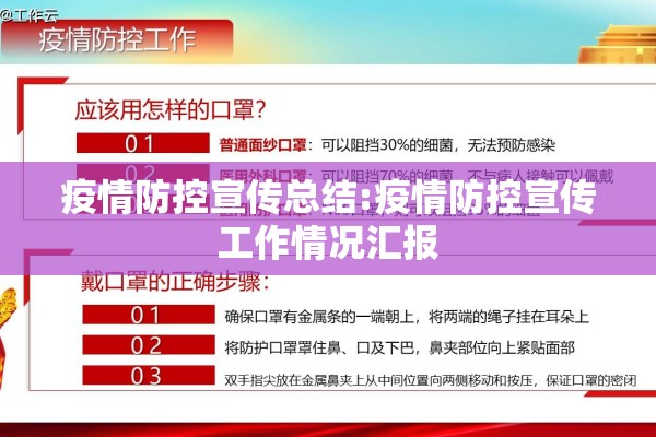 疫情防控宣传总结:疫情防控宣传工作情况汇报