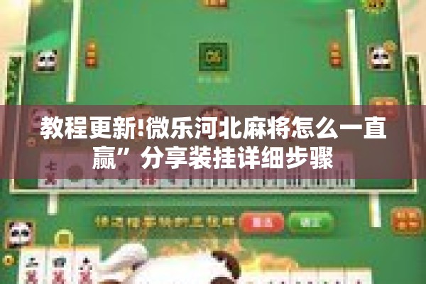 教程更新!微乐河北麻将怎么一直赢	”分享装挂详细步骤