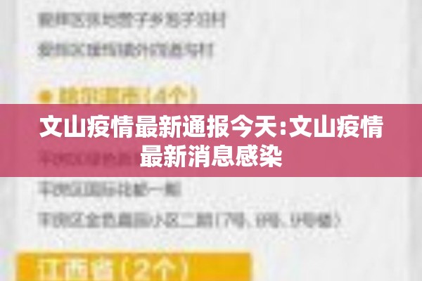 文山疫情最新通报今天:文山疫情最新消息感染