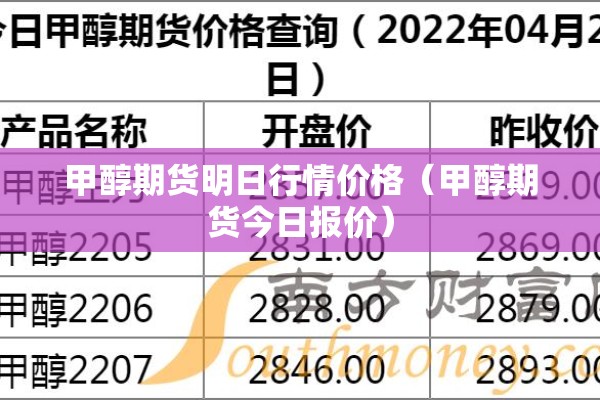 甲醇期货明日行情价格（甲醇期货今日报价）