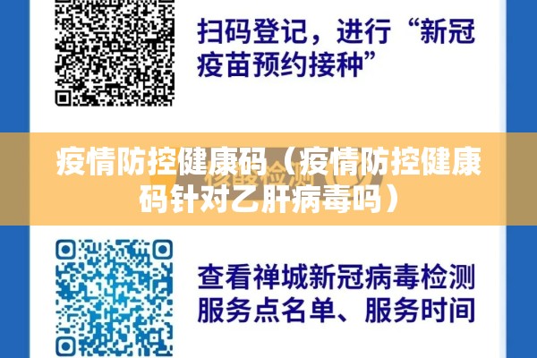 疫情防控健康码（疫情防控健康码针对乙肝病毒吗）