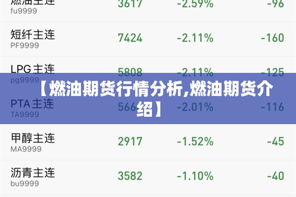 【燃油期货行情分析,燃油期货介绍】