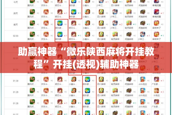 助赢神器“微乐陕西麻将开挂教程”开挂(透视)辅助神器