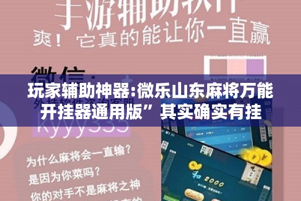 玩家辅助神器:微乐山东麻将万能开挂器通用版”其实确实有挂