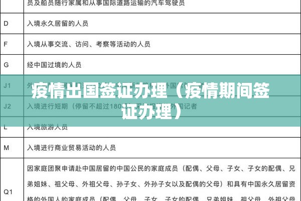 疫情出国签证办理（疫情期间签证办理）