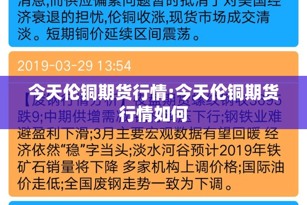 今天伦铜期货行情:今天伦铜期货行情如何