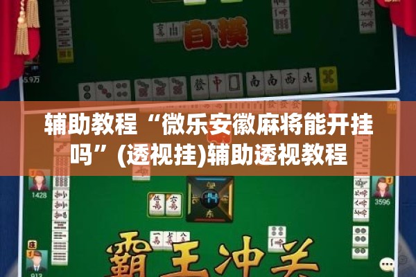 辅助教程“微乐安徽麻将能开挂吗”(透视挂)辅助透视教程