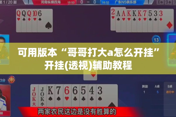 可用版本“哥哥打大a怎么开挂”开挂(透视)辅助教程
