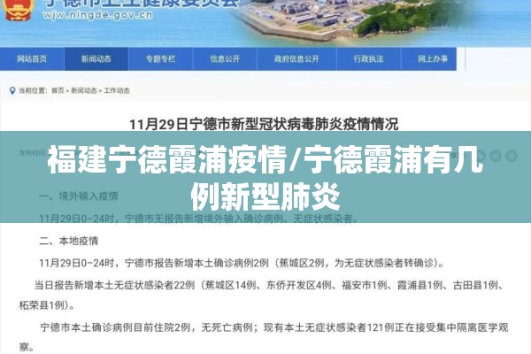 福建宁德霞浦疫情/宁德霞浦有几例新型肺炎