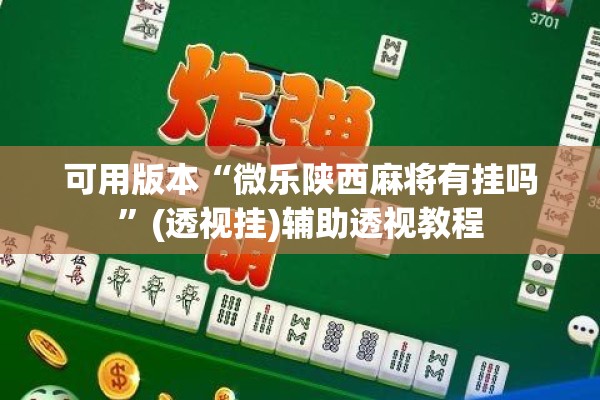 可用版本“微乐陕西麻将有挂吗”(透视挂)辅助透视教程