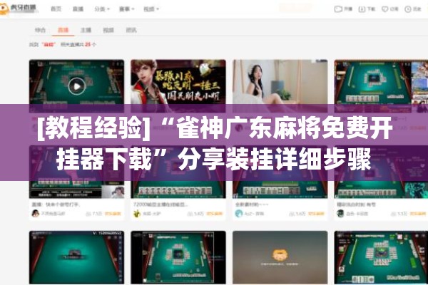 [教程经验]“雀神广东麻将免费开挂器下载”分享装挂详细步骤