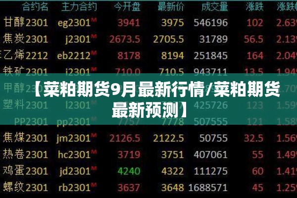 【菜粕期货9月最新行情/菜粕期货最新预测】