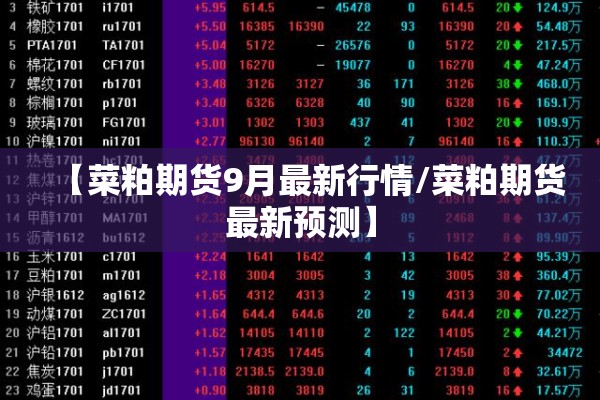 【菜粕期货9月最新行情/菜粕期货最新预测】