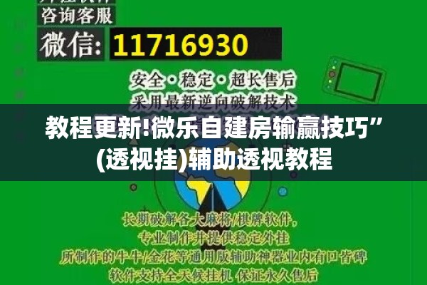 教程更新!微乐自建房输赢技巧”(透视挂)辅助透视教程