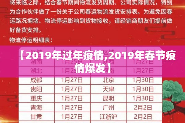 【2019年过年疫情,2019年春节疫情爆发】
