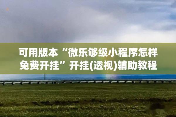 可用版本“微乐够级小程序怎样免费开挂”开挂(透视)辅助教程