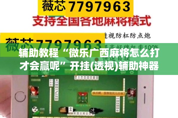 辅助教程“微乐广西麻将怎么打才会赢呢”开挂(透视)辅助神器