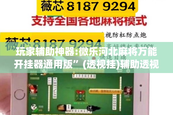 玩家辅助神器:微乐河北麻将万能开挂器通用版”(透视挂)辅助透视教程