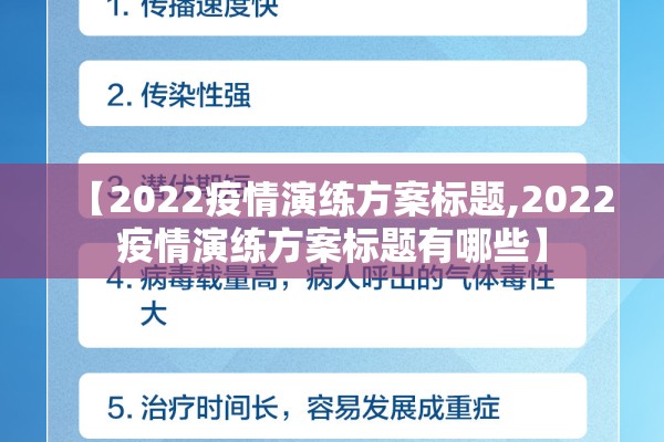 【2022疫情演练方案标题,2022疫情演练方案标题有哪些】
