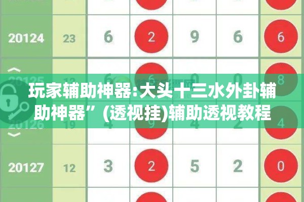 玩家辅助神器:大头十三水外卦辅助神器”(透视挂)辅助透视教程