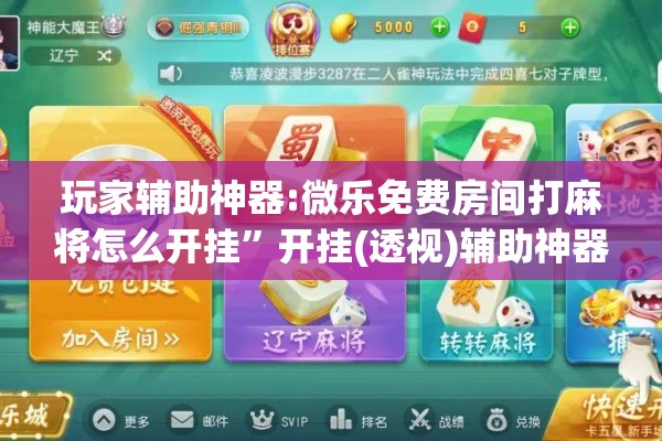 玩家辅助神器:微乐免费房间打麻将怎么开挂”开挂(透视)辅助神器
