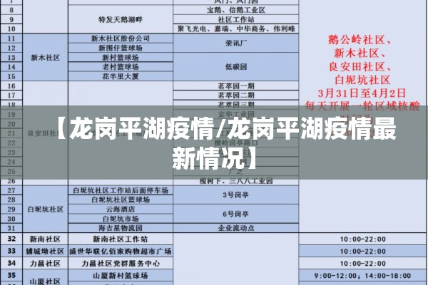 【龙岗平湖疫情/龙岗平湖疫情最新情况】