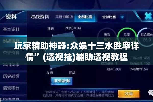 玩家辅助神器:众娱十三水胜率详情	”(透视挂)辅助透视教程