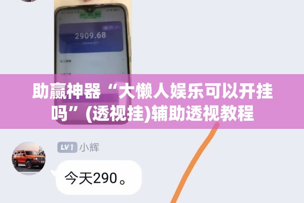 助赢神器“大懒人娱乐可以开挂吗”(透视挂)辅助透视教程