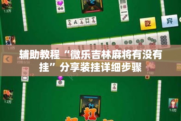 辅助教程“微乐吉林麻将有没有挂”分享装挂详细步骤