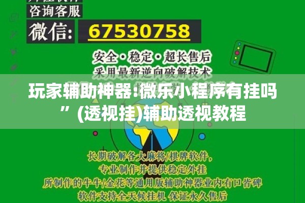 玩家辅助神器:微乐小程序有挂吗”(透视挂)辅助透视教程