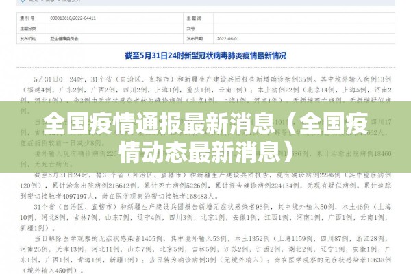 全国疫情通报最新消息（全国疫情动态最新消息）