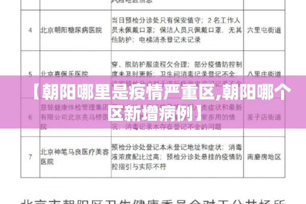 【朝阳哪里是疫情严重区,朝阳哪个区新增病例】 【朝阳哪里是疫情严重区,朝阳哪个区新增病例】