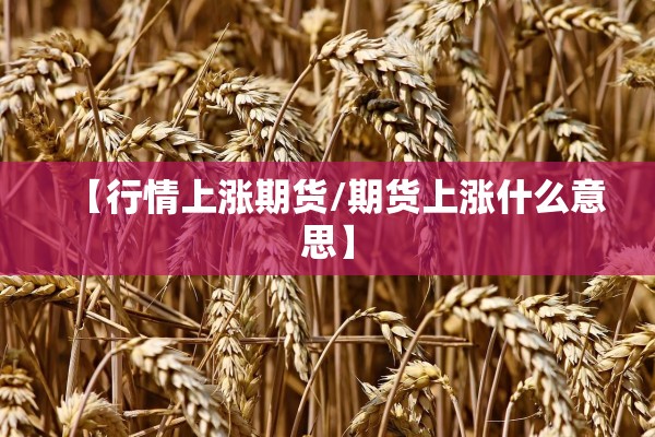 【行情上涨期货/期货上涨什么意思】 【行情上涨期货/期货上涨什么意思】