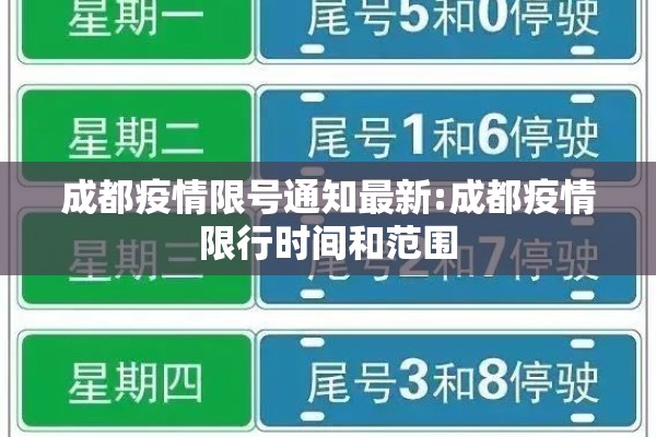 成都疫情限号通知最新:成都疫情限行时间和范围