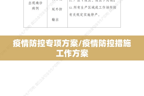 疫情防控专项方案/疫情防控措施工作方案