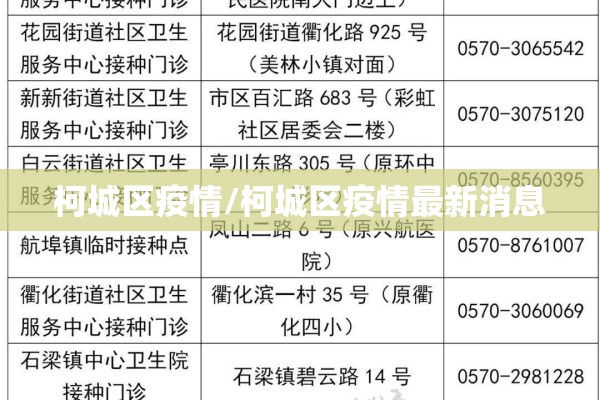 柯城区疫情/柯城区疫情最新消息